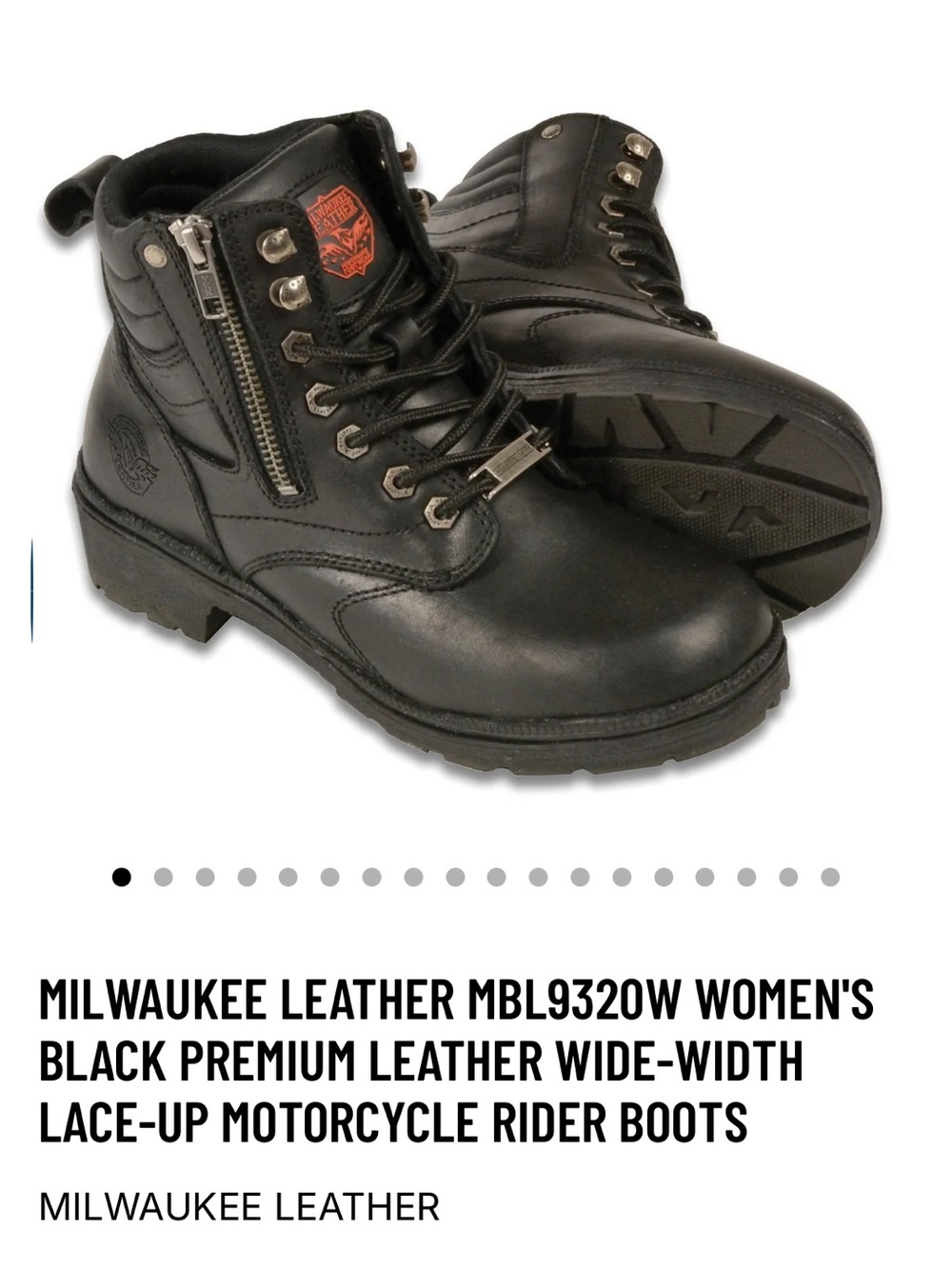 Women’s Milwaukee Black Lace-Up Combat Boots - Picture 9 of 9